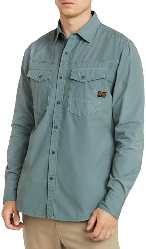 G-STAR Para Hombre Camisa Dakota Slim, Gris (Bolt Grey GD D25223-D385-H044), L