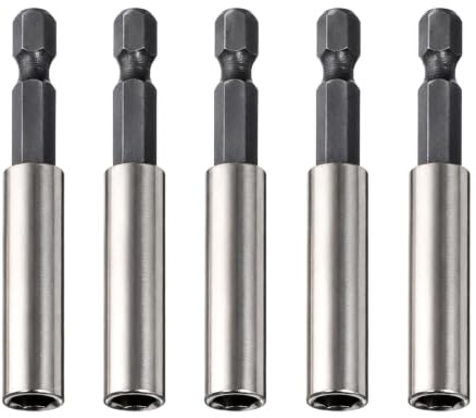 1/4 Magnetic Extension Bit Holder 5 Pcs Hex Shank Screwdriver Bit Driver | Magnetic Extension Socket Drill Bits Holder Quick Release Drill Bits Screwdriver Extensions for Power Drills Impact Driver
