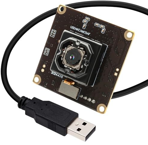 ELP Anti Shake USB Kamera 4K Autofokus USBKameramodul 11 MP IBIS-Stabilisierung USB Kamera mit 90-Grad-Objektiv ohne Verzerrung Plug-and-Play für maschinelles Sehen industrielles Robotersehen