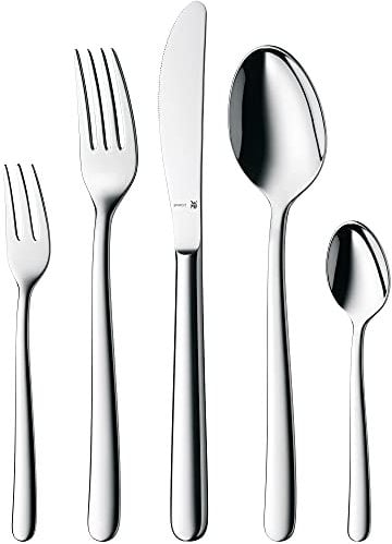 WMF Kult Besteck Set 12 Personen, Essbesteck 60 teilig, Monobloc-Messer, Cromargan protect Edelstahl poliert, kratzbeständig, spülmaschinenfest