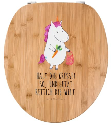 Mr. & Mrs. Panda Motiv WC Sitz Einhorn Gemüse - Geschenk, Unicorn, WC-Sitz, Wochenmarkt, Einhörner, Klodeckel, Toilettendeckel, Toilette, Klobrille,