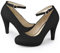 Allegra K Women's Round Toe Stiletto Heels Ankle Strap Court Shoe Black 6 UK/Label Size 8.5 US