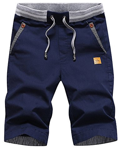 Tansozer Kurze Hosen Herren Shorts Herren Sommer Chino Gummizug Blau XXXL