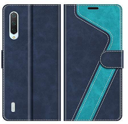 MOBESV Custodia per Xiaomi Mi 9 Lite, Cover a Libro Magnetica Custodia in Pelle per Xiaomi Mi 9 Lite, Elegante Blu