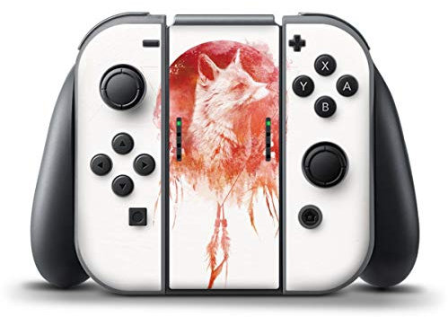 DeinDesign Skin kompatibel mit Nintendo Switch Controller Folie Sticker Wolf Animalprint Fuchs