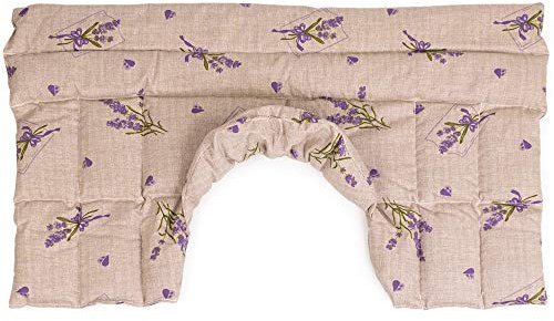 Wärmekissen Nacken: Rapssamenkissen Schulter & Nackenkissen mit Kragen. Körnerkissen, Nackenwärmer - Einfach im Ofen oder Mikrowelle warm machen (Landhausstil Romantik, Rapssamen)