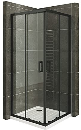 MOG Duschkabine mit Schiebetüren 85x85 cm Höhe: 185 cm Eckdusche mit Rollensystem aus 6mm ESG Glas DK77 - alle Grössen