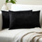 Encasa XO Kissenbezüge aus Samt - 2er-Set (30x50 cm) - Black- Uni gefärbt, weich & glatt, waschbar, quadratisch, großer Wurfkissenbezug für Couch, Sofa, Stuhl, Bett und Wohnbereich