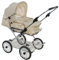 EICHHORN Kinderwagen Kombikinderwagen Komplett-Set, 0-3 Jahre, umbaubar zum Sportwagen, inklusive Babytragetasche, Stoff Beige, ECCO-Räder