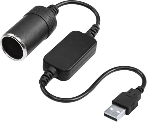 Nicoone Cigarette Lighter Adapter, USB Port to 12V Car Cigarette Lighter Socket Female Converter Adapter Cord for Car Cigarette Lighters Car Vacuum Cleaner Driving Recorder Etc