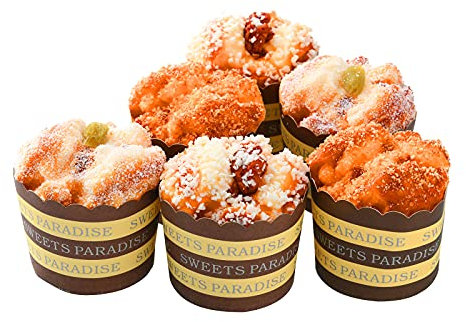 HELTER 6 x künstliche Cupcake-Requisiten, realistische künstliche Lebensmittel, Kuchen, Cupcake, Brot, Dessert, Requisiten, echtes Modell für Zuhause, Küche, Geschäft, Dekoration