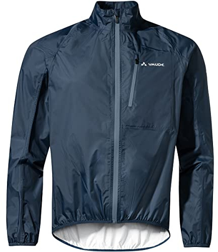 VAUDE Herren Regenjacke Drop Jacket III, ultraleicht und klein verpackbar, wasserdicht, winddicht und atmungsaktiv, Passform: Slim fit, dark sea, XL