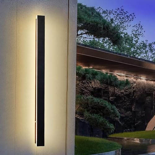 HMAKGG Lange Wandleuchte Aussen Wandlampe Anthrazit Wasserdicht IP65 LED Außenleuchte Warmweiß Modern Außenwandleuchte für Gärten, Terrassen,Vill, 30cm