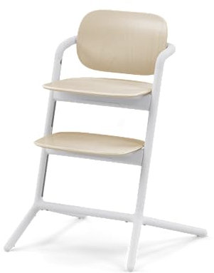 CYBEX Gold LEMO Hochstuhl, Mitwachsend, 3 - 99 Jahre, Verwendbar ab Geburt durch separate Aufsätze, Buchenholz/Aluminium/Kunststoff, Sand White