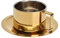 Juego de Tazas para Café, Oro Taza de Café de Acero Inoxidable Platillo Incluido, Tazas con Platillo para Té, Café, Capuchino, Resistente al Desgaste Tazas de Camping, Apto para Lavavajillas