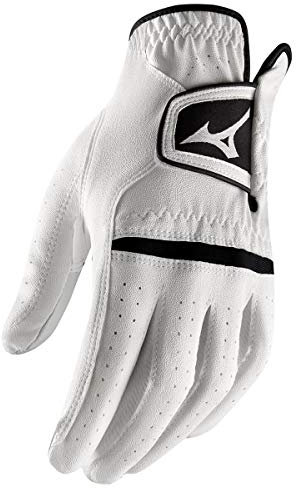 Mizuno Comp Herren Golfhandschuh aus Leder, linke Hand, Weiß, Größe S