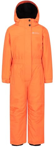 Mountain Warehouse Cloud Kinder Schneeanzug - Wasserdichter, einteiliger Winteroverall mit verschweißten Nähten & Fleece-Futter für Mädchen, Jungen Hell-Orange Kinder 128 EU (7-8 Jahre)