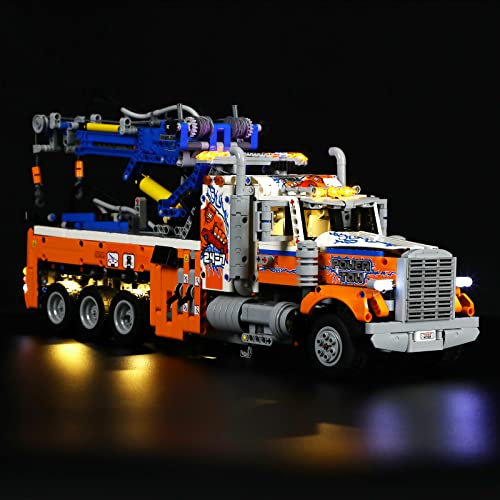 GEAMENT Jeu De Lumières Compatible avec Lego Le Camion de Remorquage Lourd Camion (Heavy-Duty Tow Truck) - Kit D'éclairage LED pour Technic 42128 (Modèle de Bloc Non Inclus)