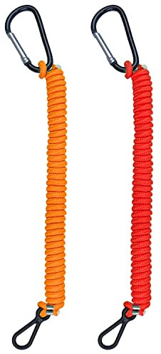 8M0092850 Cordon pour interrupteur d'arrêt de bateau compatible avec sangle d'urgence Mercruiser Marine – Remplacement pour 823037A09 rouge + cordon orange 137 cm de long clip en alliage d'aluminium