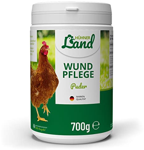 HÜHNER Land Wundpflege Puder für Hühner 700g – mit natürlichen Mineralkomplexen I Pflege bei Verletzungen von Hühnern, Wachteln & Geflügel