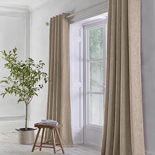 Appletree Loft Boucle Vorhänge mit Ösen, gewebt, 117 x 183 cm, Leinen