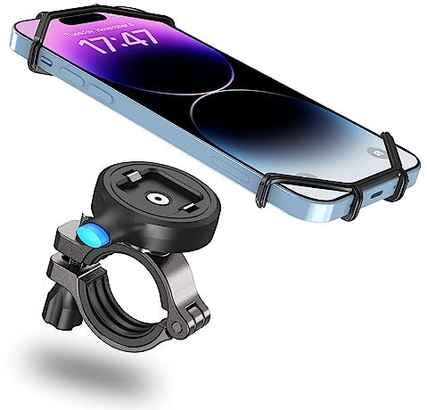 Cozycase Universal Bike Phone Holder - One Button Unlock + Auto Lock - Ebike Handlebar Road/Mountain Motorcycle Bike Phone Mount for iPhone 15 14 13 12 11 Pro Max/XR/8/7 for Samsung S23/S22 Plus Ultra