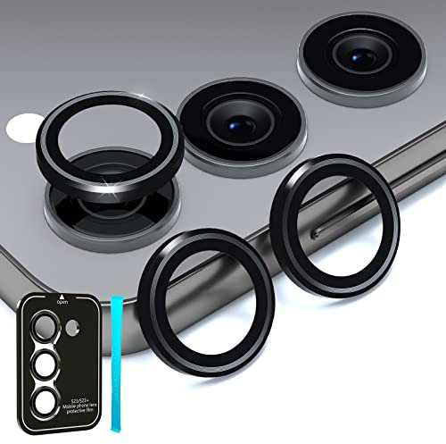 imluckies Kameraschutz für Samsung Galaxy S24 / S23 / S23 Plus Kamera Linse Schutzfolie, Ultra HD Anti-Kratz Gehärtetes Glas 9H Aluminium Legierung Ring für S23+ [Nicht für S24+], Schwarz