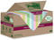 Post-it Super Sticky 100 % Recycling Notes, 14+4 GRATIS-Blöcke/Packung, 70 Blätter pro Block, 76 mm x 76 mm, Pink, Grün, Blau, Violett, Gelb - Extra starke Haftnotizen aus 100 % Recyclingpapier