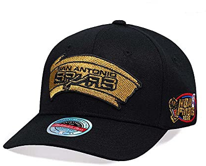 Mitchell & Ness NBA/HWC - Black Gold - Classic Red Snapback Cap, San Antonio Spurs