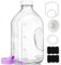Ritayedet Robuste Glas-Milchflasche mit wiederverwendbarem, luftdichtem, starkem Schraubdeckel, 1,8 l Wasserflaschen mit Skalenlinien, 2 l Glas-Milchkännchen, zusätzliche Dichtungen und Griff