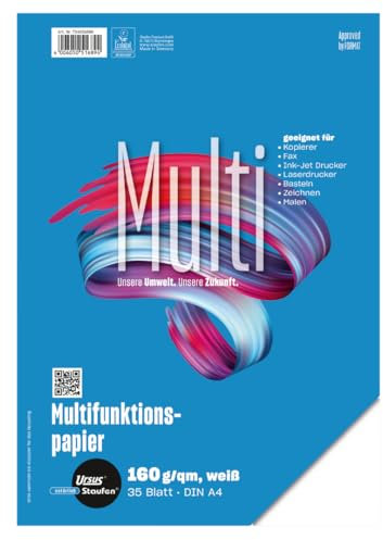 Staufen Style Multifunktions Papier, DIN A4, 160 g/m², Farbe weiß - 2 Pack mit je 35 Blatt