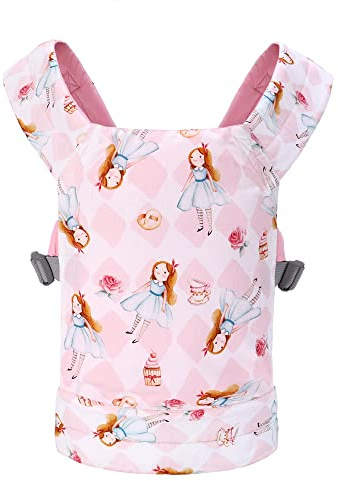Miracle Baby Babypuppentrage für Kinder, Vorder- und Rückentrage mit verstellbaren Trägern für Mädchen, Stofftiertrage, Puppenzubehör für Kinder, 100% Baumwolle