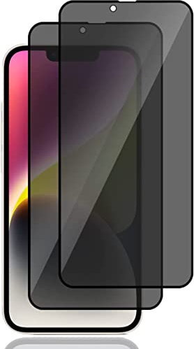 MacroHu 2X Anti-Spy Tempered Glass Displayschutzfolie für iPhone 13/iPhone 13 Pro/iPhone 14 Anti-Spy Tempered Glass Privacy Schutzfolie Screen Protector Blickschutzfolie Privatsphäre Schutzglas