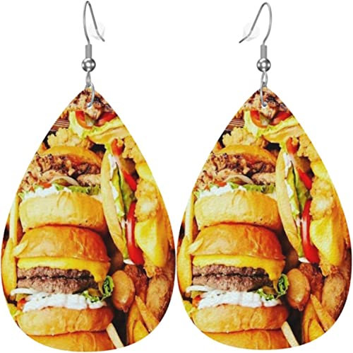 Ohrringe, Hamburger Hamburger Leder Tropfen Ohrringe Leichte Frauen Wasser Ohrringe Mode Ohrring Damen Für Zubehör Ornament Geschenke