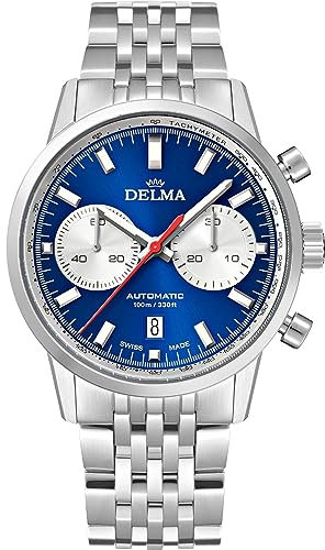 Delma Continental crono AUT. Herren Uhr analog Automatik mit Edelstahl Armband 41701.702.6.041