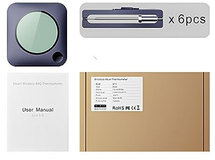 rongweiwang Praktisches WiFi Grill Fleischthermometer, Fernbedienung, empfindliche Sonden Set Materialien sind robust und langlebig