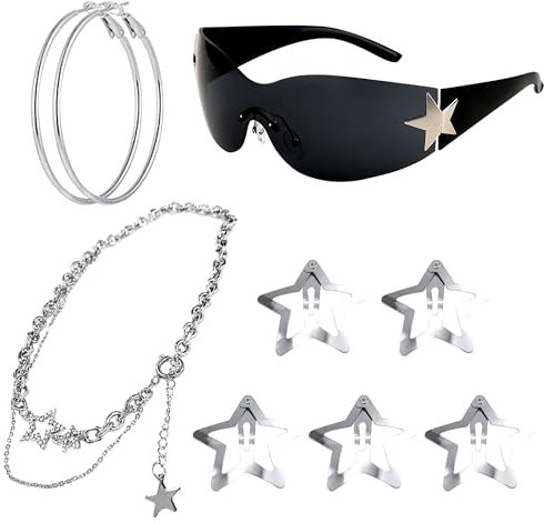 LaVenty Black Kawaii Accessoires Star Hair Clip Y2k Aesthetic Accessoires Stern Haarspange Star Hair Clips Star clips…