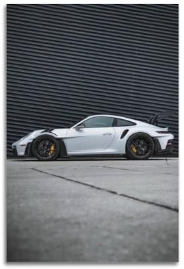 NIZIEE Sportwagen-Poster für Porsche 911 GT3 RS Side Supercar Rennwagen, dekoratives Gemälde, Leinwand, Poster, 30 x 45 cm