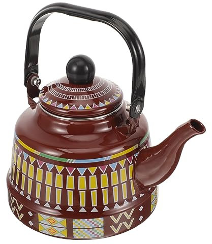 MAGICLULU Emaille-teebehälter Emaille Auf Teekessel Aus Stahl Kaffeekocher Heißwasserkessel Emaille-wasserkocher Kochender Wasserkocher Pfeifende Kaffeekanne Emaille Kanne Alte Uhr Verdicken