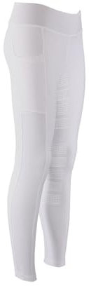 AK Wintex Pull on High Waisted Winter Horse Riding Tights/Leggings/Breeches with Full seat Silicon Grip (UK, Alpha, XL, Regular, Regular, White)