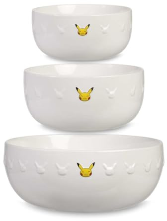 Pokemon Pokémon Center Pikachu Kitchen Lot de 3 bols mélangeurs en céramique