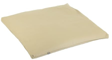 Bodhi Meditationsmatte ZABUTON | ECO Serie | Klassische Yoga Matte mit abnehmbarem Bezug aus 100% Bio-Baumwolle | Meditationsunterlage mit Reißverschluss | 80 x 80 x 5 cm | Light Taupe