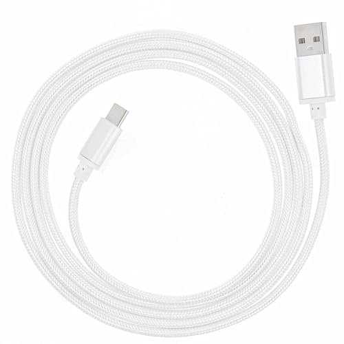 REY Cable USB a USB 3.1 Tipo C Macho - Macho, Malla Reforzada Trenzada Niquelado de 3m Blanco