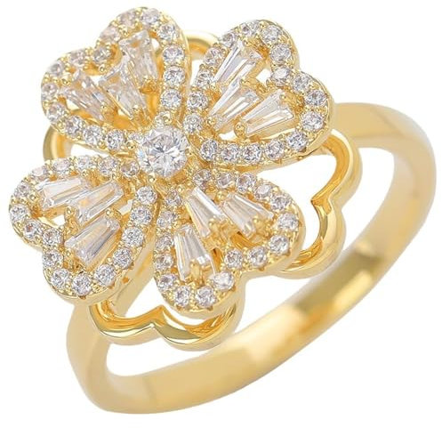 Tomedeks Ringe Anxiety Ring Anti Stress Ring Fidget Ring Anxiety Ring,1 Stück, schön und exquisit, einzigartiges Design, lindert Ängste, geeignet für den täglichen Gebrauch