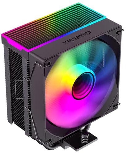 GameMax Sigma 550 CPU Cooler 220W TDP 5 x 6mm Copper Heatpipes & Aluminium Heat Sink CPU Air Cooler, 120mm ARGB PWM Infinity Fan For Intel LGA1700 / 115X / 1200 & AMD AM4 / AM5 | Black