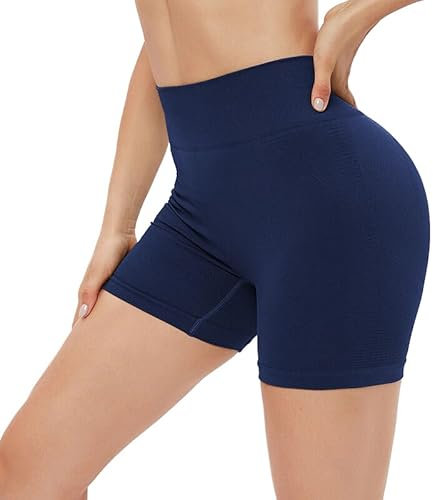 Peach Butt Fitness-Leggings, Damen, sexy, Fitnessstudio, Sport, enge Workout-Shorts, Yoga-Shorts, formende Hose, Bauchkontrolle, Navyblue L, L