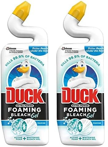 Duck Liquid Toilet Cleaner, Extra Foaming Bleach Gel, Marine, 750ml (Pack of 2)