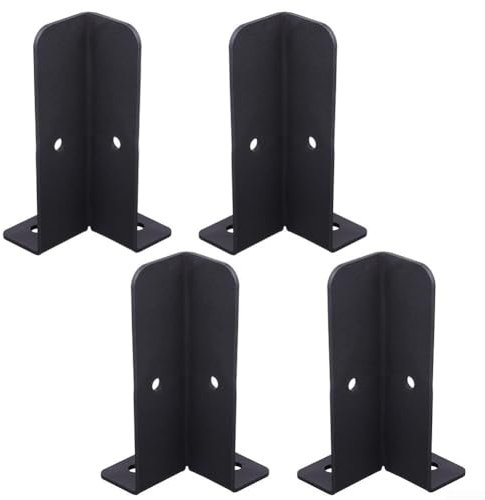 4 staffe Kit di supporti per pergola, Staffe di base di ancoraggio regolabili del palo del ponte, di base di ancoraggio regolabili adatte per pali da 4 x 4, supporto per recinzioni, piastra di base