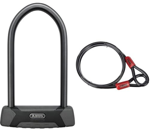 ABUS Bügelschloss Granit XPlus 540 - Fahrradschloss mit XPlus Zylinder & Schlaufenkabel Cobra 12 - Stahlseil mit Kunststoff ummantelt
