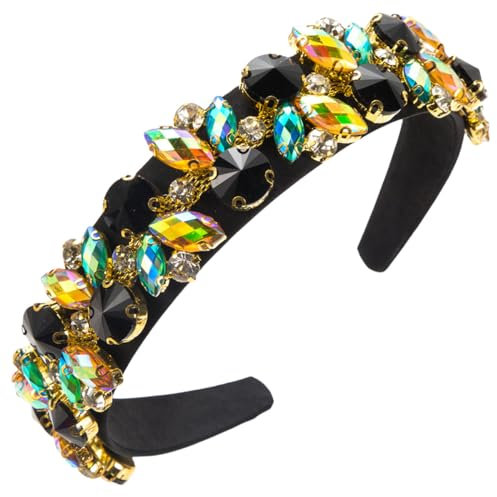scicent Stirnband Damen Kristall Haarband für Frauen und Mädchen Strass Glitzernd Haarreifen Rutschfest Haarbänder Glitzerndes Solides Stirnbänder Vintage Haarreife Hochzeit Haarschmuck - 27617